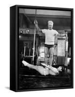 Opera Singer Roberta Peters Balancing Her Trainer, Joseph Pilates, on Her Operatic Breadbasket-Michael Rougier-Framed Stretched Canvas