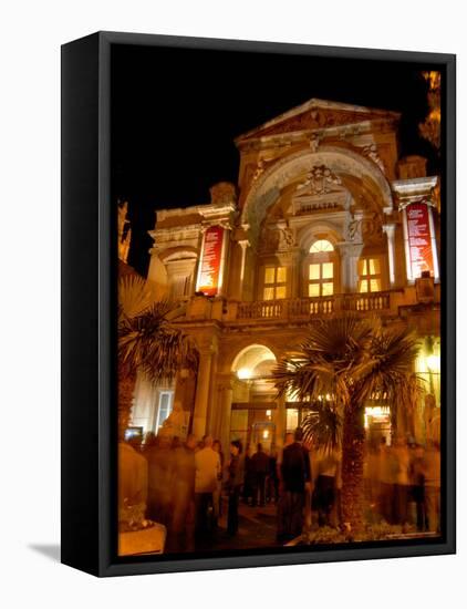 Opera Theatre at Night, Avignon, Provence, France-Lisa S. Engelbrecht-Framed Stretched Canvas