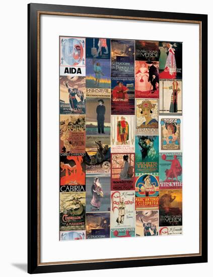 Opera Vintage Style Poster Collage-null-Framed Poster