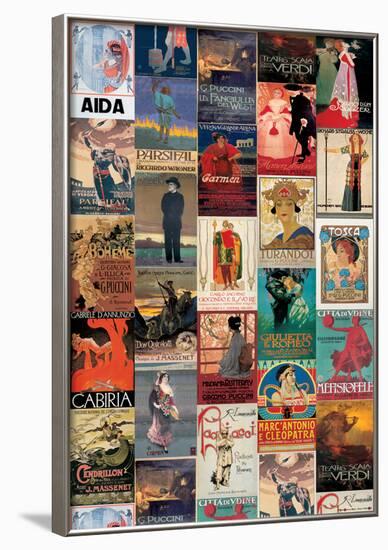Opera Vintage Style Poster Collage-null-Framed Poster