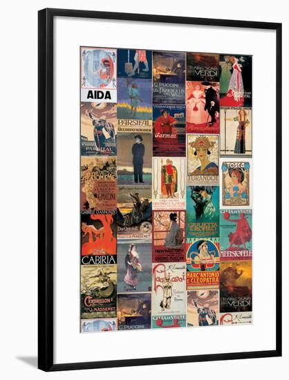 Opera Vintage Style Poster Collage-null-Framed Poster