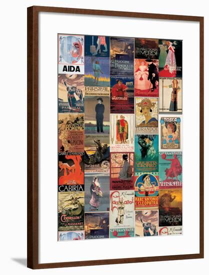 Opera Vintage Style Poster Collage-null-Framed Poster