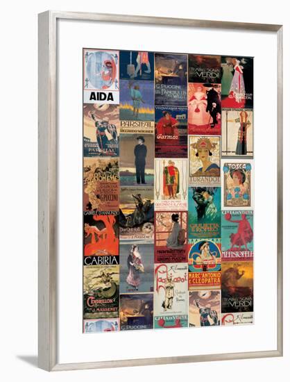 Opera Vintage Style Poster Collage-null-Framed Poster