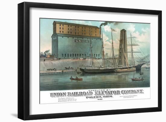 Operated by Union Railroad Elevator Company-Calvert Lithograph Co-Framed Art Print