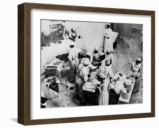 Operating Room Scene at Johns Hopkins Hospital-null-Framed Photographic Print