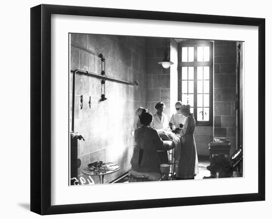 Operating Theatre of the Scottish Women's Hospital in the Abbey of Royaumont, 1915-Jacques Moreau-Framed Photographic Print