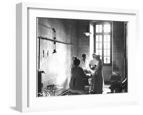 Operating Theatre of the Scottish Women's Hospital in the Abbey of Royaumont, 1915-Jacques Moreau-Framed Photographic Print