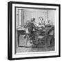 Operator Receiving a Message in Morse Code on an Electric Printing Telegraph, 1887-null-Framed Giclee Print