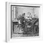 Operator Receiving a Message in Morse Code on an Electric Printing Telegraph, 1887-null-Framed Giclee Print