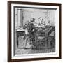 Operator Receiving a Message in Morse Code on an Electric Printing Telegraph, 1887-null-Framed Giclee Print