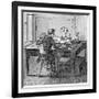 Operator Receiving a Message in Morse Code on an Electric Printing Telegraph, 1887-null-Framed Giclee Print