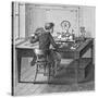 Operator Receiving a Message in Morse Code on an Electric Printing Telegraph, 1887-null-Stretched Canvas