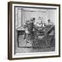 Operator Receiving a Message in Morse Code on an Electric Printing Telegraph, 1887-null-Framed Giclee Print