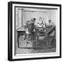 Operator Receiving a Message in Morse Code on an Electric Printing Telegraph, 1887-null-Framed Giclee Print