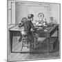 Operator Receiving a Message in Morse Code on an Electric Printing Telegraph, 1887-null-Mounted Giclee Print