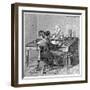 Operator Sending a Message on a Morse Electric Printing Telegraph, 1887-null-Framed Giclee Print