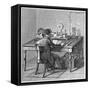 Operator Sending a Message on a Morse Electric Printing Telegraph, 1887-null-Framed Stretched Canvas