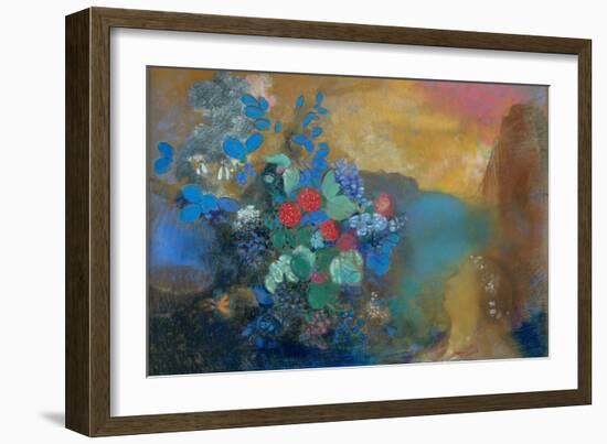 Ophelia Among the Flowers, C. 1907-Odilon Redon-Framed Giclee Print