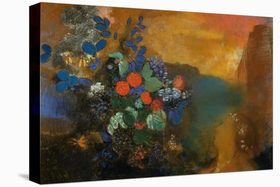 Ophelia Among the Flowers-Odilon Redon-Stretched Canvas