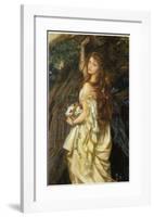 Ophelia and He Will Not Come Again, 1863-64-Arthur Hughes-Framed Art Print