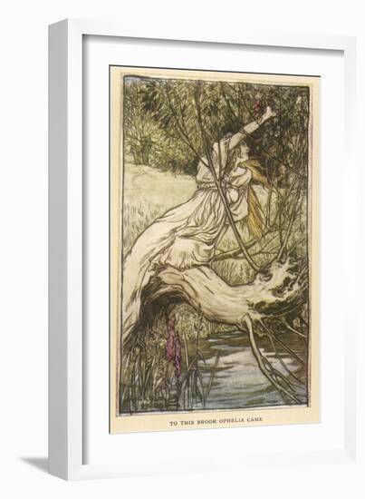 Ophelia in Distress-Arthur Rackham-Framed Art Print