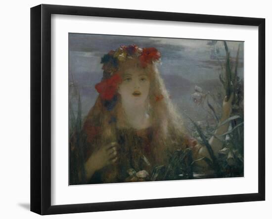 Ophelia-portrait of Nellie Melba who sang the role of Ophelia in Ambroise Thomas opera " Hamlet".-Henri Gervex-Framed Giclee Print