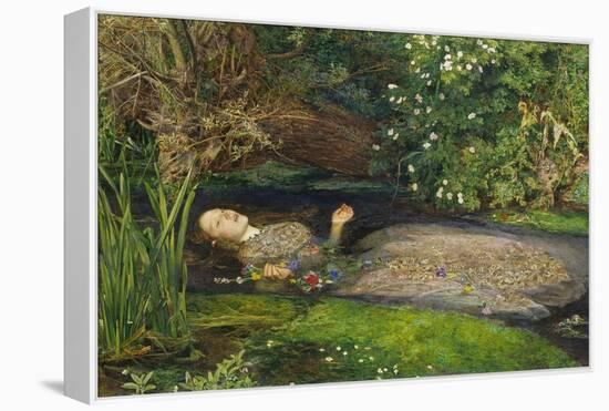 Ophelia-John Everett Millais-Framed Stretched Canvas