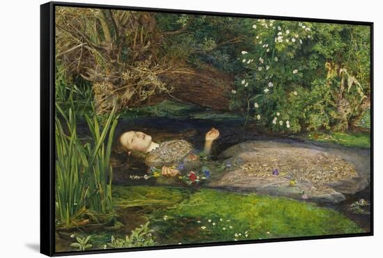Ophelia-John Everett Millais-Framed Stretched Canvas