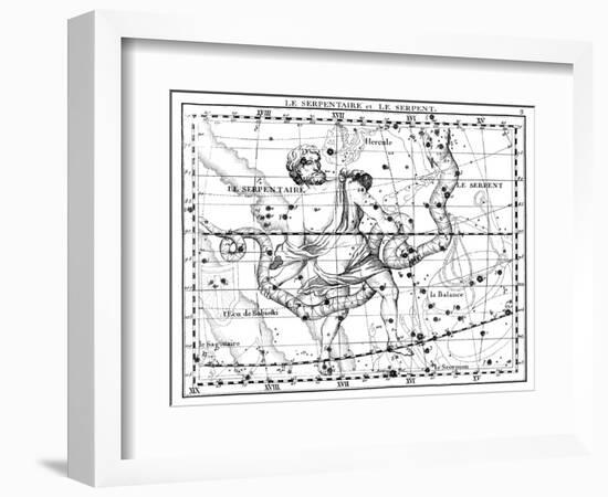 Ophiuchus and Serpens Constellations, 1729-Science Source-Framed Giclee Print