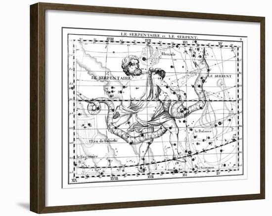 Ophiuchus and Serpens Constellations, 1729-Science Source-Framed Giclee Print