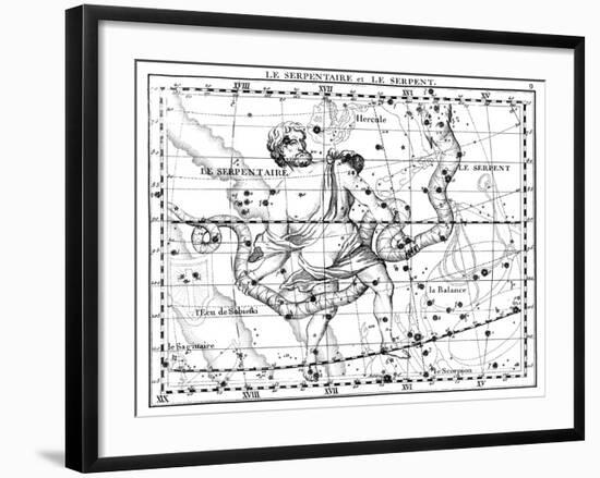 Ophiuchus and Serpens Constellations, 1729-Science Source-Framed Giclee Print