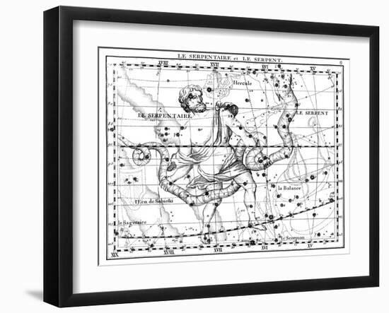 Ophiuchus and Serpens Constellations, 1729-Science Source-Framed Giclee Print