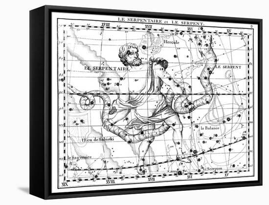 Ophiuchus and Serpens Constellations, 1729-Science Source-Framed Stretched Canvas