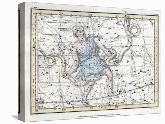 Ophiuchus and Serpens Constellations, 1822-Science Source-Stretched Canvas