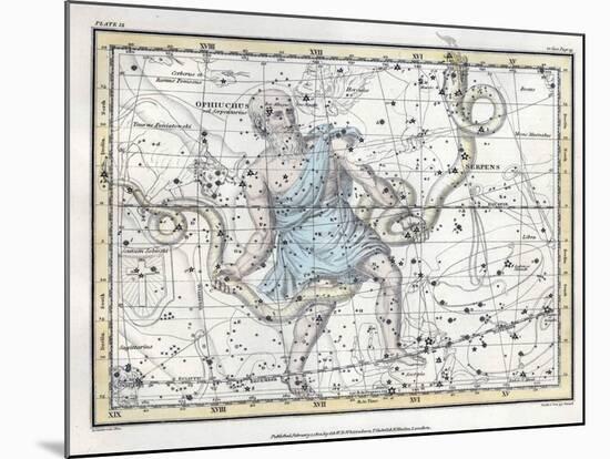 Ophiuchus and Serpens Constellations, 1822-Science Source-Mounted Giclee Print