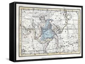 Ophiuchus and Serpens Constellations, 1822-Science Source-Framed Stretched Canvas