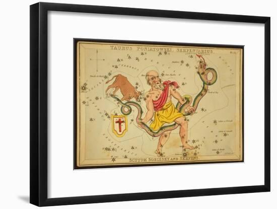 Ophiuchus and Serpens Constellations, 1825-Science Source-Framed Giclee Print