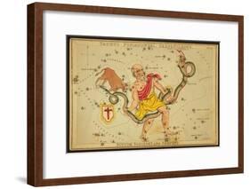 Ophiuchus and Serpens Constellations, 1825-Science Source-Framed Giclee Print