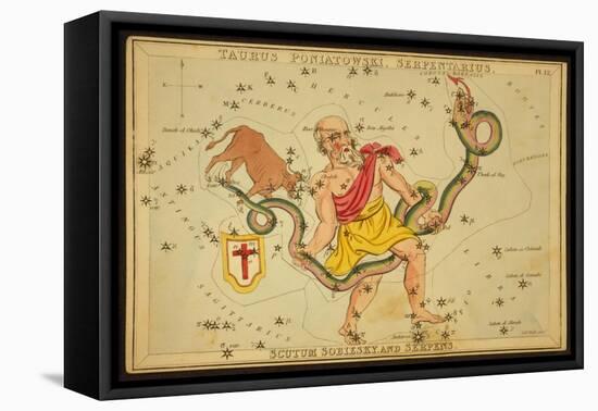 Ophiuchus and Serpens Constellations, 1825-Science Source-Framed Stretched Canvas
