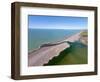 Opihi River Mouth, south Canterbury, South Island, New Zealand, aerial-David Wall-Framed Photographic Print