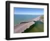 Opihi River Mouth, south Canterbury, South Island, New Zealand, aerial-David Wall-Framed Photographic Print