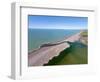 Opihi River Mouth, south Canterbury, South Island, New Zealand, aerial-David Wall-Framed Photographic Print