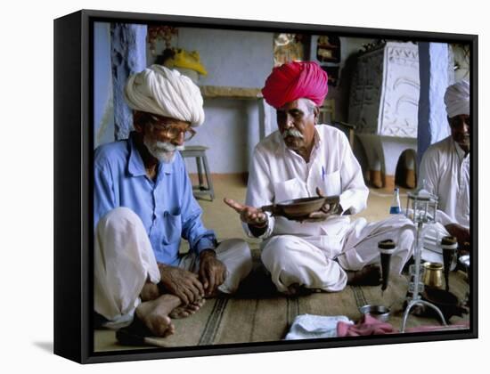 Opium Ceremony, Village Near Jodhpur, Rajasthan State, India-Bruno Morandi-Framed Stretched Canvas