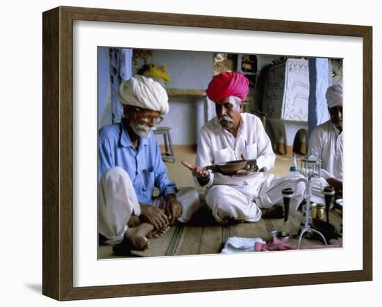 Opium Ceremony, Village Near Jodhpur, Rajasthan State, India-Bruno Morandi-Framed Photographic Print