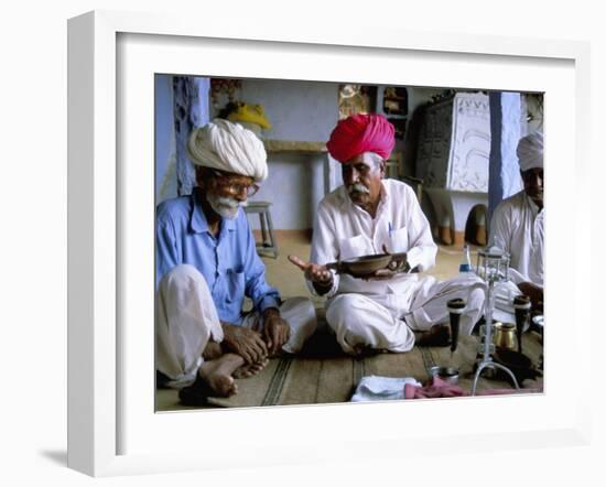 Opium Ceremony, Village Near Jodhpur, Rajasthan State, India-Bruno Morandi-Framed Photographic Print