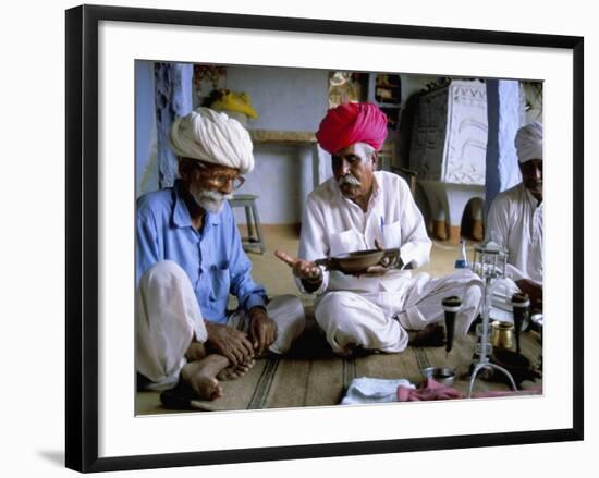 Opium Ceremony, Village Near Jodhpur, Rajasthan State, India-Bruno Morandi-Framed Photographic Print