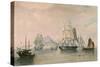 Opium Ships in the Port Lintin, 1824-null-Stretched Canvas