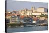 Oporto from the Cais De Ribeira Up Through Hill, Portugal-Mallorie Ostrowitz-Stretched Canvas