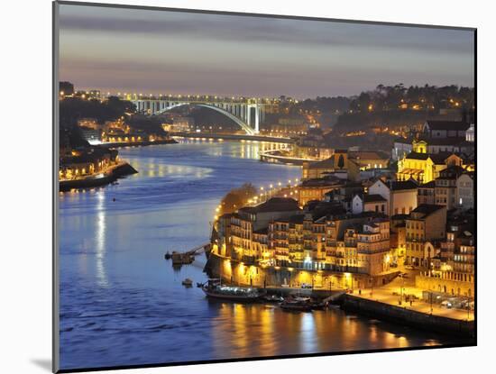 Oporto, Ribeira, UNESCO World Heritage Site at Dusk, Portugal-Mauricio Abreu-Mounted Photographic Print