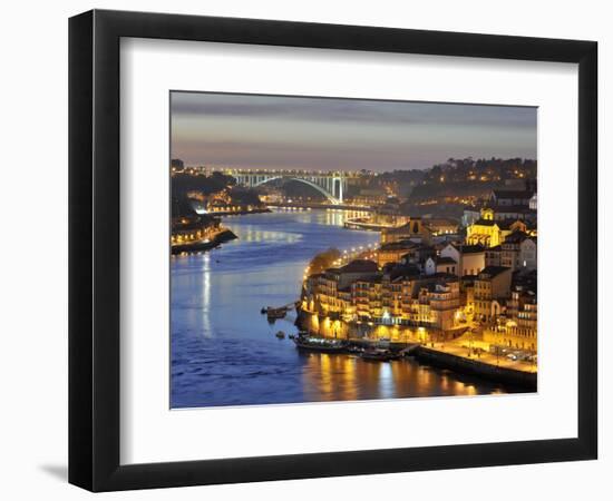 Oporto, Ribeira, UNESCO World Heritage Site at Dusk, Portugal-Mauricio Abreu-Framed Photographic Print